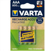 RECYCLED Batteria Ricaricabile AAA Ministilo, 800 mAh, Confezione da 4 Pile, Pre-caricate, Pro