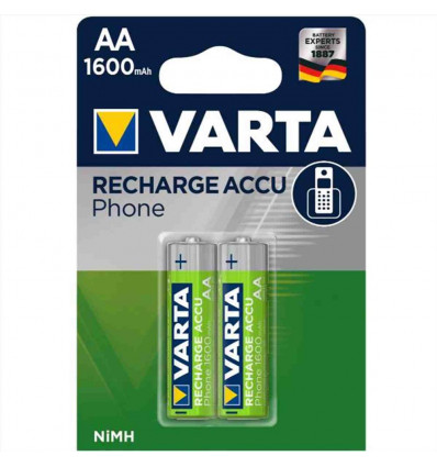 Varta Accu Phone Batteria Ricaricabile AA Stilo, 1600 mAh, Pre-caricate