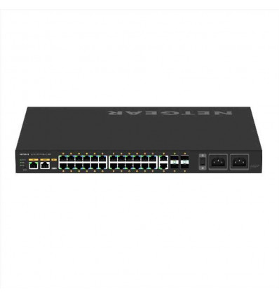 NETGEAR GSM4230UP-100EUS AV Line M4250-26G4F-PoE++ 24x1G Ultra90 PoE++ 802.3bt 1,440W 2x1G and 4xSFP Managed Switch