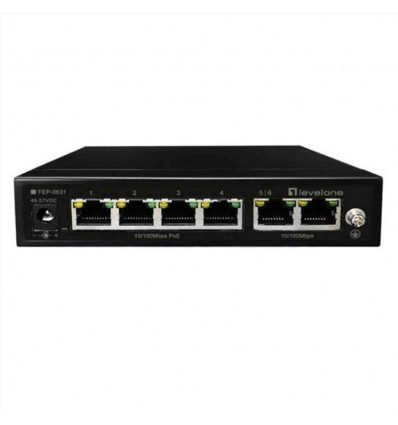 LEVELONE FEP-0631 - SWITCH 6-PORTE 10 100 POE 802.3at af 60W 250m