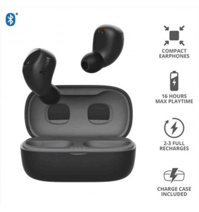 NIKA COMPACT BLUETOOTH WIRELESS EARPHONES BLACK