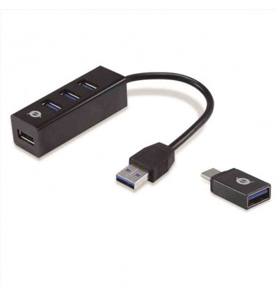 HUB USB 3.0 4-PORTES con Adattatore USB-C