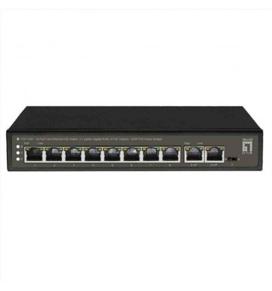 LEVELONE FGP-1031 - SWITCH 10-PORTE FAST ETHERNET POE 120W , 2x Uplink Gigabit + 8 PoE