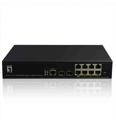 LEVELONE GEP-1061 - SWITCH 10-PORTE GIGABIT L2 MANAGED POE 802.3 af at 180W, 2-PORTE GIGABIT SFP