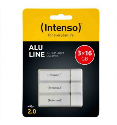 Chiavetta USB 2.0 Intenso Alu Line da 16gb. confezione da 3 pz.