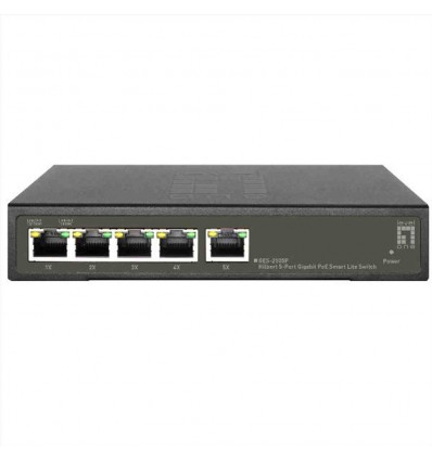 LEVELONE GES-2105P - SWITCH HILBERT 5-PORTE GIGABIT SMART LITE POE 802.3at af 60W, 4-Porte POE