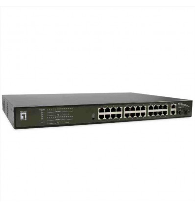 LEVELONE GEP-2821 - SWITCH 28-PORTE UNMANAGED GIGABIT POE, 390W, 24x PoE, 2x Gigabit RJ45, 2x Gigabit SFP, 802.3at af PoE