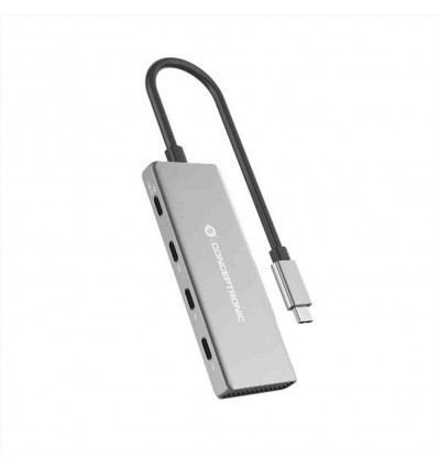 HUB 4-PORTE USB 3.2 GEN 2 -- 10Gbps. 4x USB-C, 100W USB PD, Alluminio