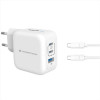 CARICATORE PD USB GaN 3-PORTE da 67 W con cavo di ricarica USB-C, (2x USB-C, 1x USB-A, QC 3.0, PPS) - BIANCO