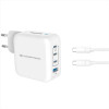 CARICATORE PD USB 4-PORTE 100W GaN con cavo di ricarica USB-C, (3x USB-C, 1x USB-A, QC 3.0, PPS) - BIANCO