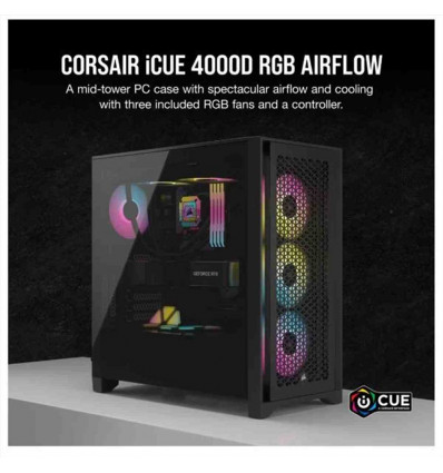 Mid-Tower Case iCUE 4000D RGB AIRFLOW, Black