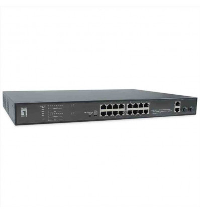 LEVELONE FGP-2031 - SWITCH 20-PORTE FAST ETHERNET POE 270W, 16x PoE, 2x Gigabit RJ45 + 2x Gigabit SFP