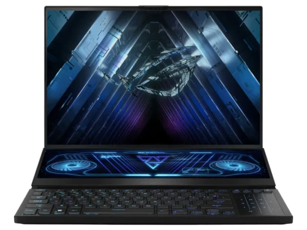 ASUS ROG Zephyrus Duo 16 GX650PY-NM010W AMD Ryzen 9 7945HX Computer portatile 40,6 cm (16") WQXGA 32 GB DDR5-SDRAM 2 TB SSD NVIDIA GeForce RTX 4090 Wi-Fi 6E (802.11ax) Windows 11 Home Nero