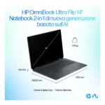 HP OmniBook Ultra Flip 14-fh0011nl Copilot+ PC Intel Core Ultra 7 256V Ibrido (2 in 1) 35,6 cm (14") Touch screen 3K 16 GB LPDDR5x-SDRAM 1 TB SSD Wi-Fi 7 (802.11be) Windows 11 Home Blu - immagine 4