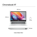 HP Chromebook 14a-nf0016nl Intel N N100 35,6 cm (14") HD 8 GB LPDDR5-SDRAM 128 GB UFS Wi-Fi 6E (802.11ax) ChromeOS Argento - immagine 4