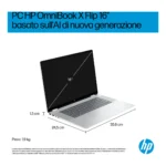 HP OmniBook X Flip 2-in-1 Laptop Next Gen AI 16-as0028nl Copilot+ PC Intel Core Ultra 7 258V 40,6 cm (16") Touch screen 2K 32 GB LPDDR5x-SDRAM Wi-Fi 6E (802.11ax) Windows 11 Home Argento - immagine 4