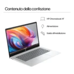 HP Chromebook 14a-nf0016nl Intel N N100 35,6 cm (14") HD 8 GB LPDDR5-SDRAM 128 GB UFS Wi-Fi 6E (802.11ax) ChromeOS Argento - immagine 3