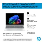 HP OmniBook 5 Laptop Next Gen AI 16-ag1022nl Copilot+ PC AMD Ryzen AI 7 Computer portatile 40,6 cm (16") 2K 32 GB LPDDR5x-SDRAM Wi-Fi 6 (802.11ax) Windows 11 Home Argento - immagine 2