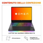 HP OMEN MAX Gaming Laptop 16-ak0005nl Copilot+ PC AMD Ryzen AI 9 375 Computer portatile 40,6 cm (16") WQXGA 32 GB DDR5-SDRAM NVIDIA GeForce RTX 5080 Wi-Fi 7 (802.11be) FreeDOS Nero - immagine 4