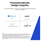 HP ZBook 8 G1ak Wolf Pro Security Edition Copilot+ PC AMD Ryzen AI 7 PRO 350 Workstation mobile 35,6 cm (14") WUXGA 32 GB DDR5-SDRAM 1 TB SSD Wi-Fi 7 (802.11be) Windows 11 Pro AI Workstation, AI PC Argento - immagine 2