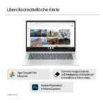HP Chromebook 14a-nf0016nl Intel N N100 35,6 cm (14") HD 8 GB LPDDR5-SDRAM 128 GB UFS Wi-Fi 6E (802.11ax) ChromeOS Argento - immagine 7