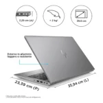 HP ZBook Power G10 Intel Core i7 i7-13700H Workstation mobile 39,6 cm (15.6") Full HD 16 GB DDR5-SDRAM 512 GB SSD NVIDIA RTX A500 Wi-Fi 6E (802.11ax) Windows 11 Pro Argento - immagine 3