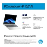 HP Laptop AI 15-fd2016nl Intel Core Ultra 7 255U Computer portatile 39,6 cm (15.6") Full HD 24 GB DDR5-SDRAM 1 TB SSD Wi-Fi 6 (802.11ax) Windows 11 Home AI PC Argento - immagine 2
