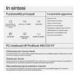 HP ProBook 440 G10 Intel Core i7 i7-1355U Computer portatile 35,6 cm (14") Full HD 8 GB DDR4-SDRAM 512 GB SSD Wi-Fi 6E (802.11ax) Windows 11 Pro Argento - immagine 2