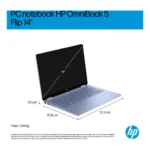HP OmniBook 5 Flip 14-fp0020nl Intel Core 5 120U Computer portatile 35,6 cm (14") Touch screen 2K 16 GB LPDDR5-SDRAM 512 GB SSD Wi-Fi 6 (802.11ax) Windows 11 Home Blu - immagine 3