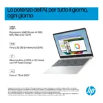 HP OmniBook 3 NGAI OmniBook 3 Next Gen AI 15-fn0010nl Copilot+ PC AMD Ryzen AI 7 350 Computer portatile 39,6 cm (15.6") Full HD 32 GB DDR5-SDRAM 1 TB SSD Wi-Fi 6 (802.11ax) Windows 11 Home Argento - immagine 8