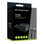 Conceptronic ALTHEA16B Caricabatterie per dispositivi mobili Universale Nero AC Ricarica rapida Interno - immagine 3
