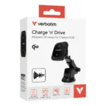Verbatim Charge 'n' Drive Qi2 RGB Smartphone Nero USB Carica wireless Ricarica rapida Auto - immagine 2