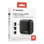 Verbatim Mini GaN Charger 100W Universale Nero AC Ricarica rapida Interno - immagine 8