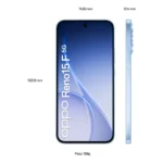 OPPO Reno15 F 5G AI Smartphone, Tripla fotocamera 50+8+2MP, Selfie 50MP, Display 6.57" 120HZ AMOLED FHD+, 6500mAh, RAM 8GB(Esp2GB/4GB/8GB)+ROM 256GB [Versione Italia], Aurora Blue - immagine 5