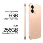 OPPO A6 AI Smartphone, doppia fotocamera 50MP+2, Selfie 8MP, Display 6.75" 120HZ IPS HD+, 6550mAh, RAM 6GB(Esp2GB/4GB/6GB)+ROM 256GB [Versione Italia], Aurora Gold - immagine 5