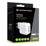 Conceptronic ALTHEA17W Caricabatterie per dispositivi mobili Universale Bianco AC Ricarica rapida Interno - immagine 2