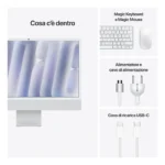 Apple iMac 24"Retina Display 4,5K, Chip M4 con CPU 8-core, GPU 8-core, 16GB, 256GB SSD, Argento - immagine 4