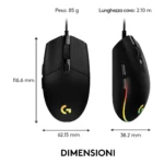 Logitech G G203 LIGHTSYNC mouse gaming a filo - immagine 8