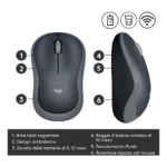 Logitech M185 mouse wireless (nero) - immagine 4