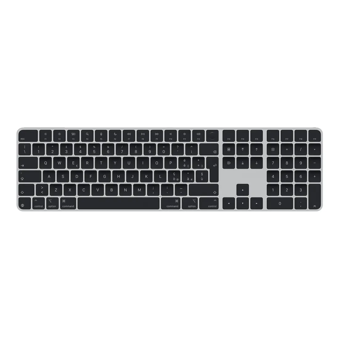 43a678044d44d469cb090e4aaa3de48e3339799e.webp Apple Magic Keyboard con Touch ID e tastierino numerico per Mac con chip (USB-C) - Italiano - Tasti neri - immagine 1