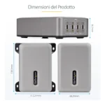 StarTech.com Caricatore USB-C a 4 porte multidispositivo, 240W totali, porta singola 140W EPR, PD 3.1, porte con blocco a vite, montaggio su superficie, ideale per sale riunioni - immagine 11