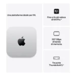 Apple Mac mini : Chip M5 Pro con cpu 15 core e gpu 16 core, 512GB SSD - Argento - immagine 2