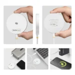 StarTech.com Caricatore Wireless Magnetico Qi2.2 Certificato 25W, Compatibile MagSafe per iPhone 17/16 Pro/Pro Max, Cavo USB-C integrato da 2 m, Bianco - immagine 2