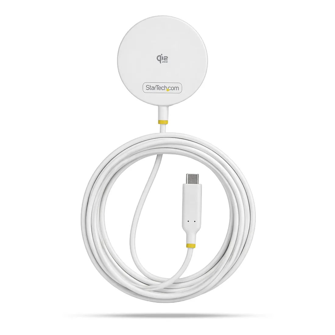 55fda6cda7f63e9b123ab6ecee96e4625ff78947.webp StarTech.com Caricatore Wireless Magnetico Qi2.2 Certificato 25W, Compatibile MagSafe per iPhone 17/16 Pro/Pro Max, Cavo USB-C integrato da 2 m, Bianco - immagine 1