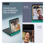 Motorola razr 70 (8/256GB, Doppia camera 50MP, Display interno FHD+ 6.9" 120Hz e esterno 3.62", MediaTek Dimensity 7450X, 4800mAh, TurboPower 30W, Android 16), PANTONE Sporting Green - immagine 3