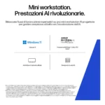 HP E26G4ET PC/stazione di lavoro Copilot+ PC 390 64 GB LPDDR5x-SDRAM 1 TB SSD Windows 11 Pro Mini PC AI Workstation, AI PC Nero - immagine 7