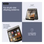 Motorola razr 70 (8/256GB, Doppia camera 50MP, Display interno FHD+ 6.9" 120Hz e esterno 3.62", MediaTek Dimensity 7450X, 4800mAh, TurboPower 30W, Android 16), PANTONE Hematite - immagine 2