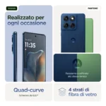 Motorola edge 60 con Moto AI (8/256GB, Fotocamera 50+50+10MP, selfie 50MP, Display 6.67" pOLED 120Hz, MediaTek Dimensity 24M, batteria 5200mAh, ricarica 68W, Android 15), PANTONE Gibraltar Sea - immagine 4