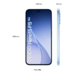 OPPO Reno15 FS 5G AI Smartphone, Tripla fotocamera 50+8+2MP, Selfie 50MP, Display 6.57" 120HZ AMOLED FHD+, 6500mAh, RAM 8GB(Esp2GB/4GB/8GB)+ROM 512GB [Versione Italia], Aurora Blue - immagine 5