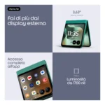 Motorola razr 70 (8/256GB, Doppia camera 50MP, Display interno FHD+ 6.9" 120Hz e esterno 3.62", MediaTek Dimensity 7450X, 4800mAh, TurboPower 30W, Android 16), PANTONE Sporting Green - immagine 2